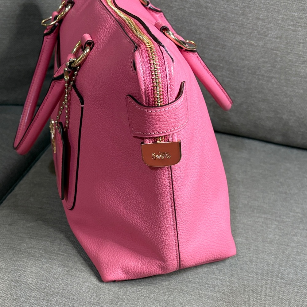 Coach Emma Satchel Pink Pebble Leather Crossbody Shoulder Bag Strap - Picture 5 of 12